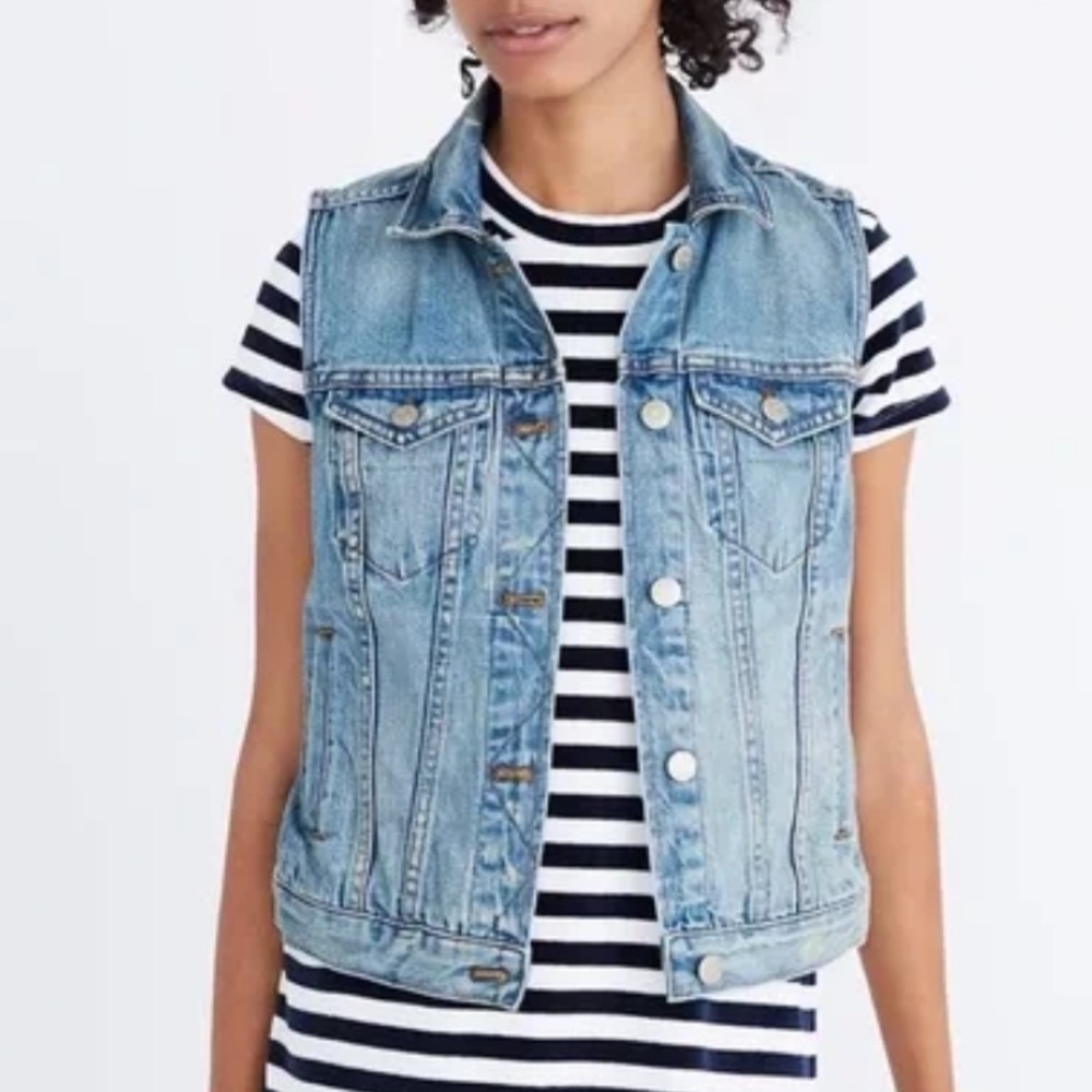 Madewell 100% Cotton Denim Jean Vest, New